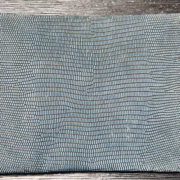 Brahmin Textured Clutch in Teal with Gold Accent - Picture 3 of 5